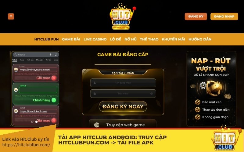 Tải App HitClub Android: Truy cập robingrasmeijer.nl -> Tải file APK -> Mở quyền "Nguồn không xác định" -> Cài đặt & Chiến ngay!